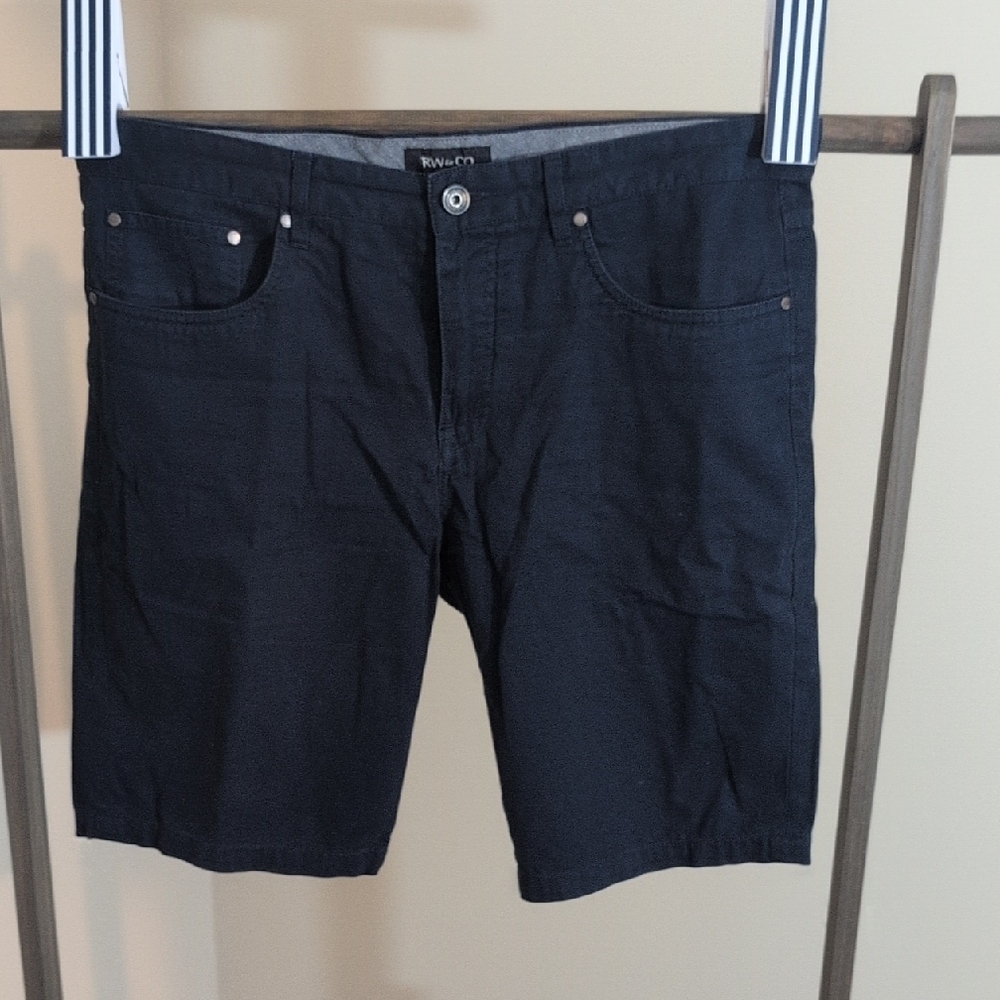 RW & CO | Dark Blue Men's Flat Front Shorts
